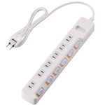 エレコム 光らないスイッチ付き節電タップ T-EE02-2610WH