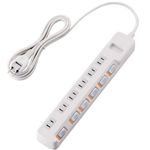 エレコム 光らないスイッチ付き節電タップ T-EE02-2620WH