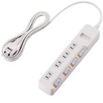 エレコム 光らないスイッチ付き節電タップ(雷ガード付き) T-KE03-2420WH