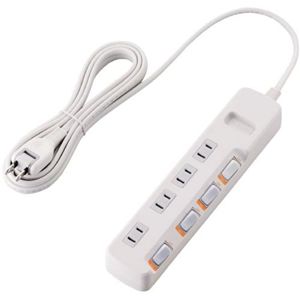 エレコム 光らないスイッチ付き節電タップ(雷ガード付き) T-KE03-2430WH