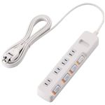 エレコム 光らないスイッチ付き節電タップ(雷ガード付き) T-KE03-2430WH