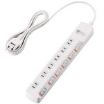 エレコム 光らないスイッチ付き節電タップ(雷ガード付き) T-KE03-2620WH