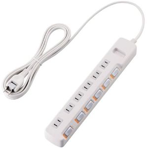 エレコム 光らないスイッチ付き節電タップ(雷ガード付き) T-KE03-2630WH