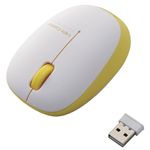 エレコム ワイヤレスBlueLEDマウス/5ボタン/USB/イエロー M-BL5DBYL