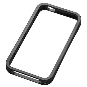 エレコム iPhone 4/4S用 アルミバンパー/液晶保護フィルム付/ブラック PS-A11ALBBK