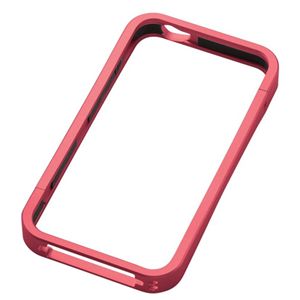 エレコム iPhone 4/4S用 アルミバンパー/液晶保護フィルム付/レッド PS-A11ALBRD
