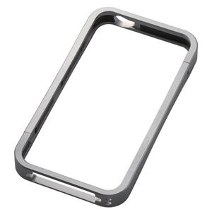 エレコム iPhone 4/4S用 アルミバンパー/液晶保護フィルム付/ガンメタリック PS-A11ALBSVD