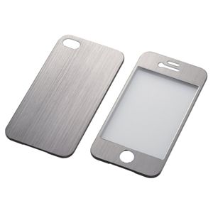 エレコム iPhone 4/4S用 アルミパネル/液晶保護フィルム付/ガンメタリック PS-A11ALPSVD