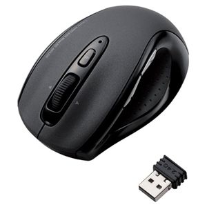 エレコム 5ボタン ワイヤレス(2.4GHz)BlueLEDマウス/ブラック M-BL09DBBK