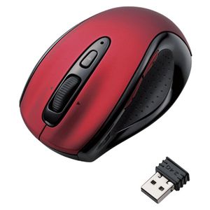エレコム 5ボタン ワイヤレス(2.4GHz)BlueLEDマウス/レッド M-BL09DBRD