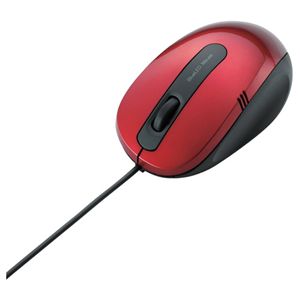 エレコム 3ボタン 有線BlueLEDマウス/小型サイズ/レッド M-BL16UBRD