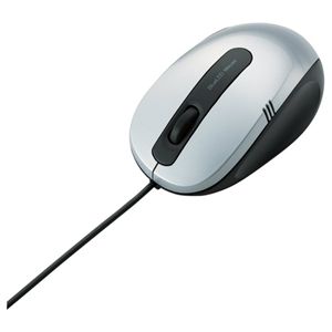 エレコム 3ボタン 有線BlueLEDマウス/小型サイズ/シルバー M-BL16UBSV