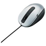 エレコム 3ボタン 有線BlueLEDマウス/小型サイズ/シルバー M-BL16UBSV