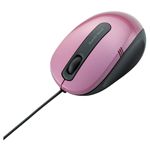 エレコム 3ボタン 有線BlueLEDマウス/標準サイズ/ピンク M-BL17UBPN