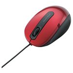 エレコム 3ボタン 有線BlueLEDマウス/標準サイズ/レッド M-BL17UBRD