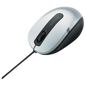 エレコム 3ボタン 有線BlueLEDマウス/標準サイズ/シルバー M-BL17UBSV