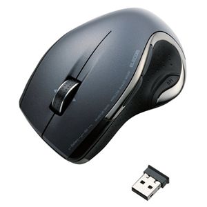エレコム Touch&Goセンサー搭載 5ボタン ワイヤレス(2.4GHz)BlueLEDマウス/ブラック M-HS1DBBK