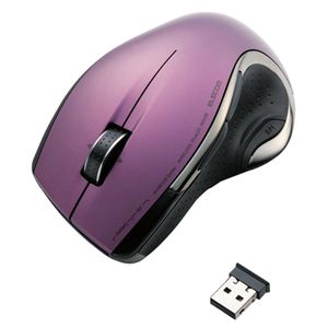 エレコム Touch&Goセンサー搭載 5ボタン ワイヤレス(2.4GHz)BlueLEDマウス/パープル M-HS1DBPU
