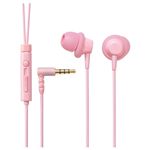 エレコム スマートフォン用 ステレオヘッドホンマイク(シリコンリング付)/密閉型/耳栓/ピンク EHP-CS3530MPN