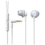 エレコム スマートフォン用 ステレオヘッドホンマイク(シリコンリング付)/密閉型/耳栓/ホワイト EHP-CS3530MWH