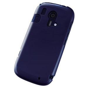 エレコム らくらくスマートフォン F-12D用シェルカバー 液晶保護フィルム付 ブルー PD-F12DPVBU