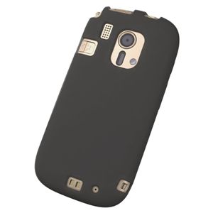 エレコム らくらくスマートフォン F-12D用シリコンケース 液晶保護フィルム付 ブラック PD-F12DSCBK