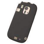 エレコム らくらくスマートフォン F-12D用シリコンケース 液晶保護フィルム付 ブラック PD-F12DSCBK