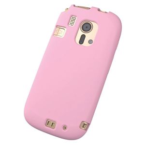 エレコム らくらくスマートフォン F-12D用シリコンケース 液晶保護フィルム付 ピンク PD-F12DSCPN
