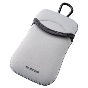 エレコム スマートフォン用ソフトポーチ/タッチペン付き/グレー P-01NCGY