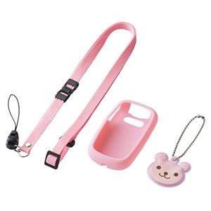 エレコム docomo キッズケータイ(HW-01D)用 シリコンケースセット/ピンク PD-HW01STPN