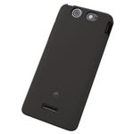 エレコム docomo Xperia SX(SO-05D)用 シリコンケース/液晶保護フィルム付き/ブラック PD-SOX9SCBK