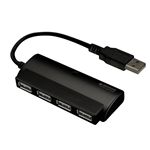 グリーンハウス USB2.0 4ポートコンパクトハブブラック GH-UHK204SK