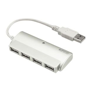 グリーンハウス USB2.0 4ポートコンパクトハブホワイト GH-UHK204SW