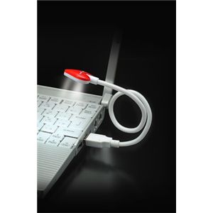 グリーンハウス USB接続ハート型LEDライト ガーネットレッド GH-LED3HTR