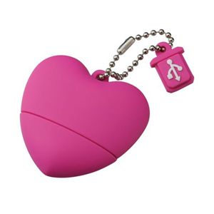 グリーンハウス ハート型USBフラッシュメモリ 2GB ビビッドピンク GH-UFD2GHTV