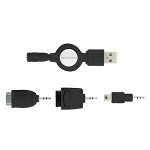 グリーンハウス 全キャリア対応USBケータイ充電ケーブル ブラック GH-USB-3AD