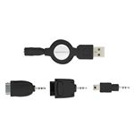 グリーンハウス 全キャリア対応USBケータイ充電ケーブル ブラック GH-USB-3AD