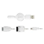 グリーンハウス 全キャリア対応USBケータイ充電ケーブル ホワイト GH-USB-3ADW