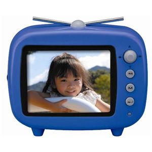 グリーンハウス 3.5型液晶搭載テレビ型フォトフレーム FMラジオ搭載 ブルー GHV-DF35TVB