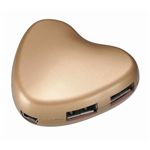 グリーンハウス ハート型USBハブ ゴールド GH-UH204HTG