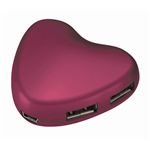 グリーンハウス ハート型USBハブ マゼンダ GH-UH204HTM