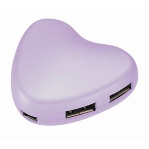 グリーンハウス ハート型USBハブ パープル GH-UH204HTP