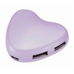 グリーンハウス ハート型USBハブ パープル GH-UH204HTP