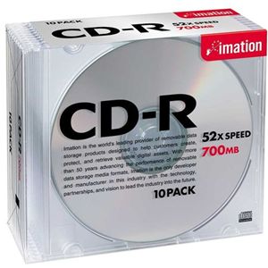 イメーション データ用追記型 CD-R 700MB(52倍速対応/シルバー)10枚パック CDR80BSBX10P