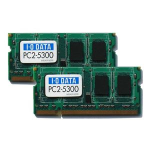 アイ・オー・データ機器 PC2-5300(DDR2-667)対応 200ピン S.O.DIMM 1GBx2 SDX667-H1GX2