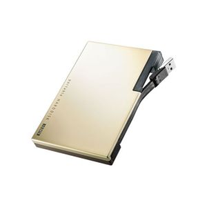 アイ・オー・データ機器 USB3.0/2.0接続 ポータブルHDD「ケーブル収納カクうす」プラチナゴールド 500GB HDPV-UT500GB