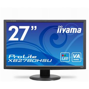 イーヤマ <ProLite>昇降・ピボット機能対応 VA方式パネル搭載27インチワイドTFTモニタ XB2780HSU(1920x1080/D-Sub15Pin/HDCP対応DVI/HDMI/S-スピーカー/USBHUB/ブラック) XB2780HSU-B1