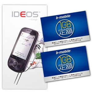 日本通信 IDEOS bモバイル 1GB定額SIM 2枚付きパッケージ BM-SWFRM-2GB