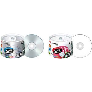 TDK データ用追記型 CD-R 700MB(32倍速対応/スピンドル/シルバープリンタブル)50枚パック CD-R80ESX50PS