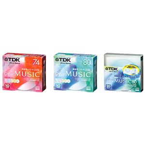 TDK 音楽用追記型 CD-R 80分(カラープリンタブル)10枚パック CD-RDE80CPMX10N